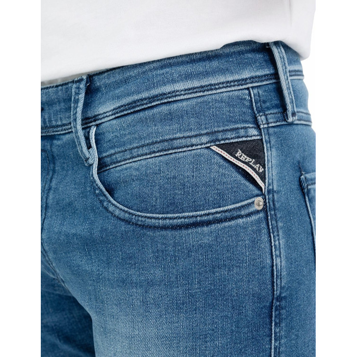 Джинси чоловічі Replay Anbass Slim-Fit з еластичним комфортом 33W/32L, середній синій колір 009