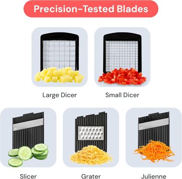 Набір для нарізки овочів Fullstar: слайсер, спіраль, тертка, кухонні прилади (чорний, все-в-1)