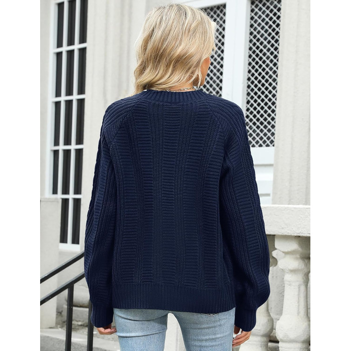 Жіночий кардиган Rapbin: короткий рукав, в'язаний, вільний крій, повсякденний стиль, осінь, з ґудзиками, темно-синій