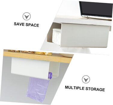 Cabilock Towel Dispenser Wall Tissue Box Wall Mount Under Table Cabinet No Trace Paper Towel Paper Hand Towel Folded Towel Storage Kitchen Bathroom Toilet Office White