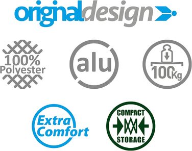 Крісло розкладне Brunner Regista Captain Azzurro/Nero (Чорний/Синій) - комфортне для кемпінгу та відпочинку