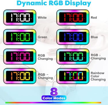 Цифровий годинник-дзеркало MOSUO з USB зарядкою, LED дисплеєм, температурою та голосовим керуванням