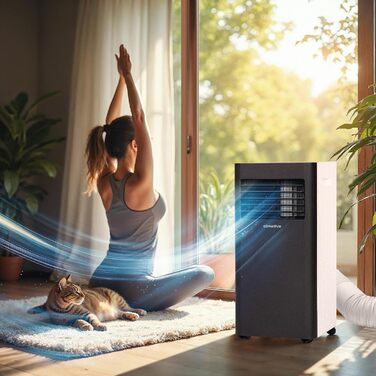 Мобільний кондиціонер з витяжним шлангом 10000 BTU, 2,9 кВт, WiFi, Tuya Smart, для квартир до 29 м², з ущільнювачем для вікна