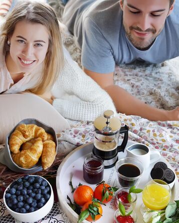 Френч-прес скляний 0,6 л з нержавіючої сталі - набір для приготування кави з запасним фільтром та ложкою - ручна кавомашина для кави та чаю