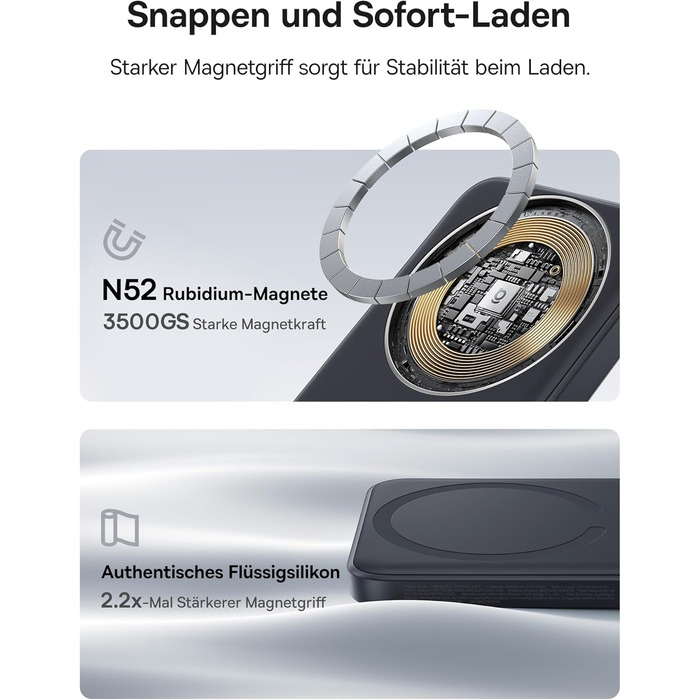 Power Bank Baseus Enerfill MagSafe 10000mAh 22.5W Чорний - Бездротова зарядка MagSafe для iPhone