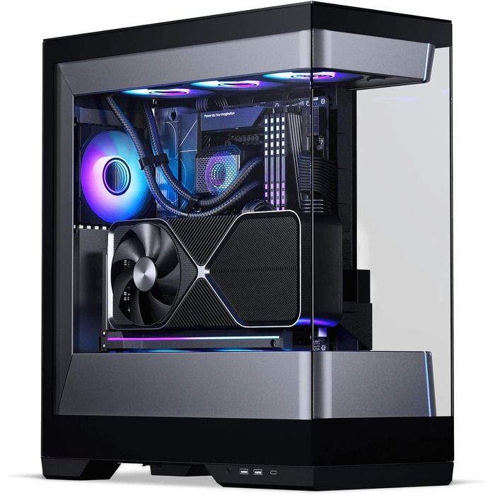 Корпус для ПК Phanteks Evolv S2 Midi-Tower, E-ATX, чорний, панорамне скло, RGB, Back-Connect, 4 вентилятори 120 мм
