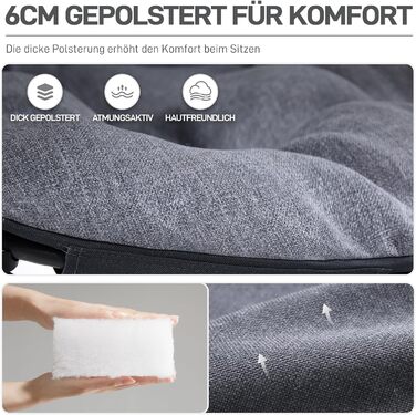 Крісло-місяць EVER ADVANCED Luxus XXL для кемпінгу, складне, до 150 кг, сіре. З подушкою, для саду, балкону, приміщення