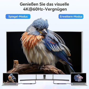 MOKiN USB-C хаб 6-в-1 з HDMI 4K, 2xUSB 3.0, USB 2.0, SD/MicroSD, для MacBook, XPS та інших пристроїв (фіолетовий)