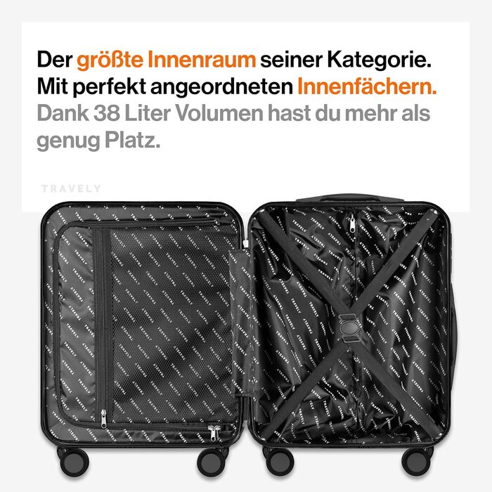 Чемодан Trevey з полікарбонату, 67 см, об'єм 60 л: міцний, з TSA-замком, для подорожей