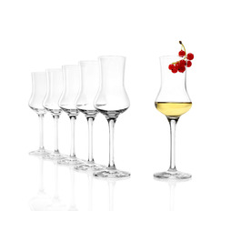 Набір келихів Stölzle Lausitz Grappa 6 шт, 90 мл для бренді, лікеру, граппи. Келихи зі ніжкою, преміум-якість, можна мити в посудомийній машині
