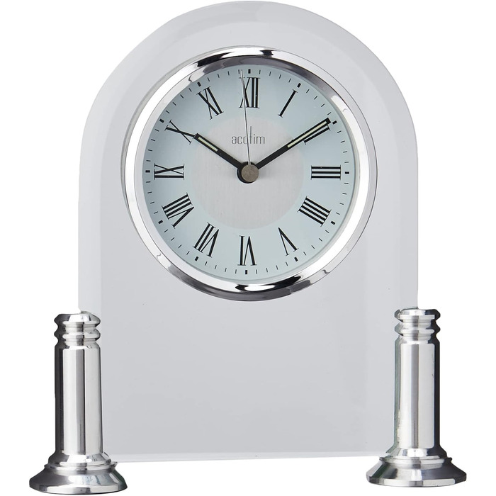 Acctim 36427 Bewdley Mantel Clock, Silver/White