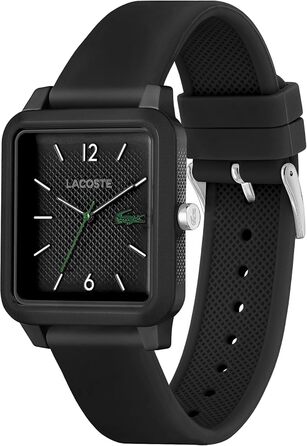 Годинник чоловічий Lacoste LACOSTE.12.12 Studio кварцовий з силіконовим браслетом (Чорний)