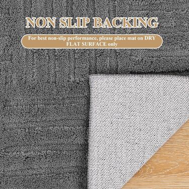 Килим для вітальні 160x230 см, великий пухнастий з коротким ворсом, миючий, сучасний, 3D ефект, антиковзаючий, для їдальні, кухні, спальні (140 x 200 см, сірий)