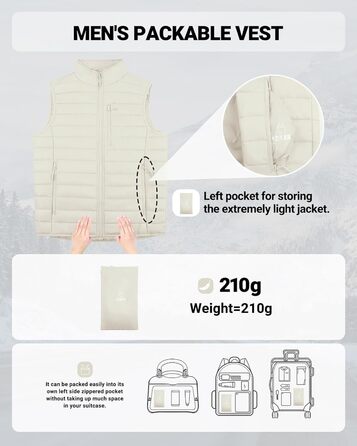 Чоловіча степкова жилетка Outdoor Ventures – легка, пакувальна, для активного відпочинку, бігу, гольфу, походів, їзди на коні (Абрикосовий, XXL)