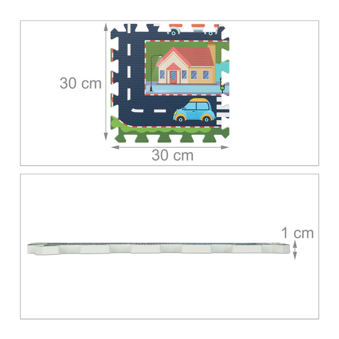 Relaxdays Puzzle Mat Road