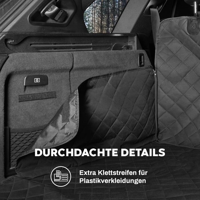 Захист для багажника автомобіля від бруду та подряпин для собак, водонепроникний, з захистом бокових стінок та краю, універсальний, 174 x 190 см (Чорний)