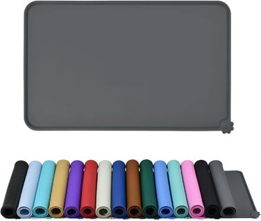 Силіконові килимки для тварин - водонепроникні килимки для собак та котів з піднятими бортиками. Розмір 53 x 37 см (1 шт.)