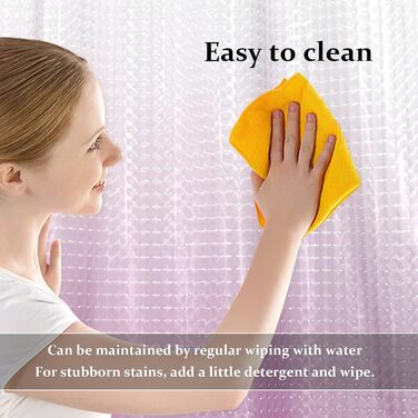 Завіса для душу LEMON CLOUD антигрибкова з вантажем та магнітом, 183x200 см, водонепроникна, антибактеріальна, PEVA, з 12 кільцями, фіолетовий