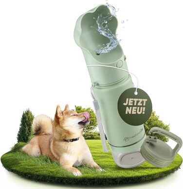 Hana Pets Portable Dog Water Bottle with Bowl & Travel Lid - Stainless Steel, Insulated, Includes Carabiner Clip