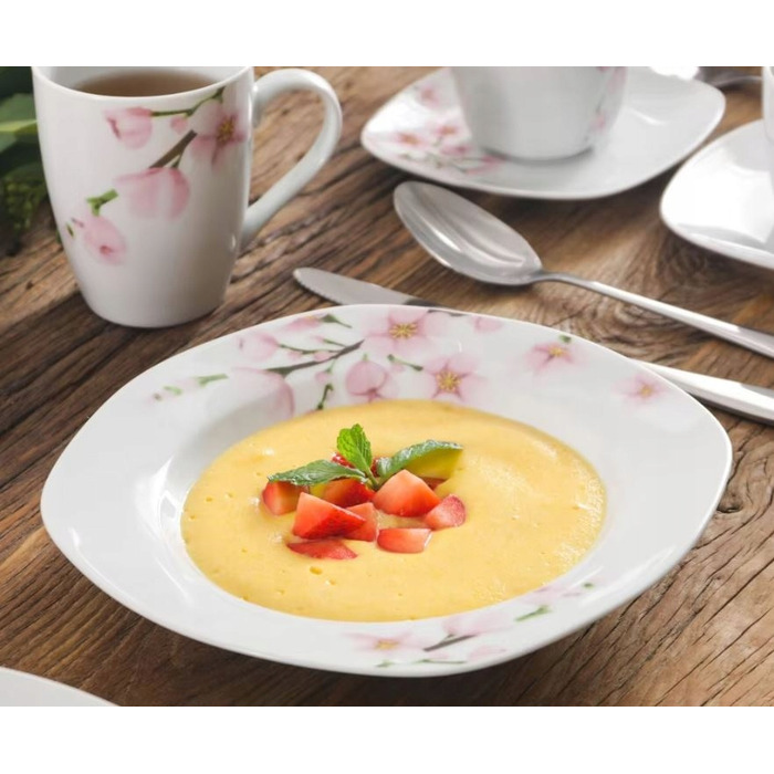 Обідній сервіз VEWEET ANNIE, порцеляновий набір на 12 осіб, 100 предметів