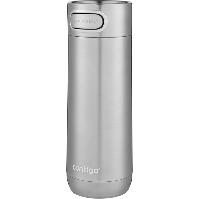Термокружка Contigo Luxe Autoseal з нержавіючої сталі, 360 мл, виготовлена з BPA-free матеріалів, з невеликим отвором, не протікає, для кави з собою, можна мити в посудомийній машині