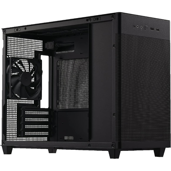 Корпус ASUS Prime AP201 MicroATX чорного кольору (33 літри, підтримка 280/360 мм кулерів, відеокарти до 338 мм, стандартний ATX блок живлення)