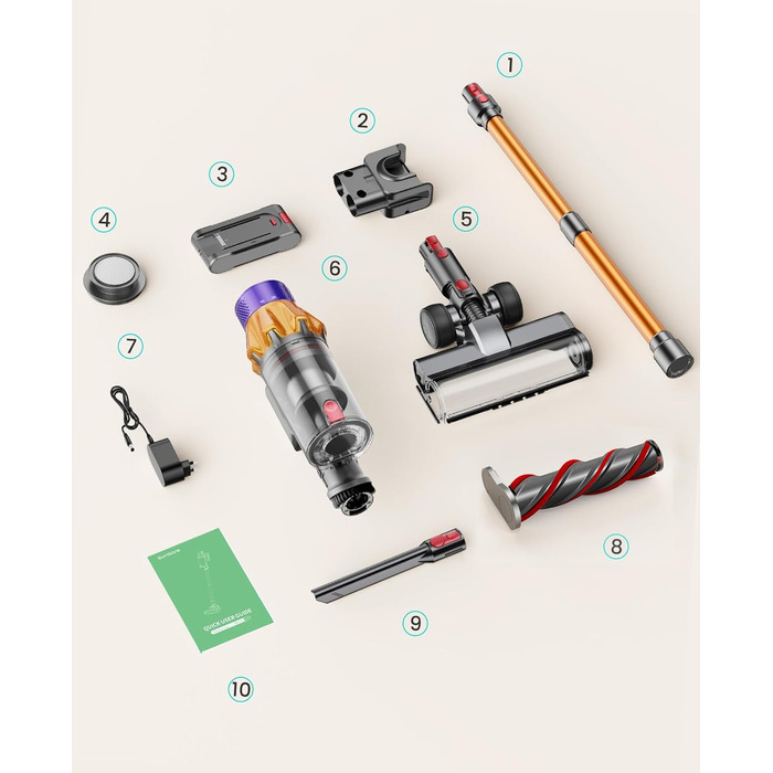 Бездротовий пилосос SunSare X7A: потужний, 45 kPa, 550 W, 60 хвилин, 7 в 1, з підзарядкою та самостійним паркуванням