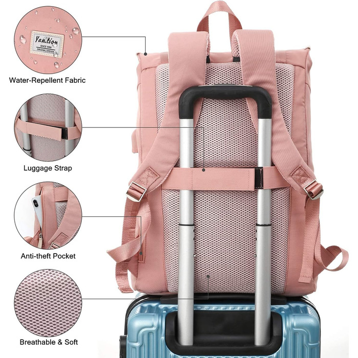 Шкільний рюкзак YAMTION для дівчаток-підлітків, рюкзак для жінок та дам, для ноутбука 17 дюймів, стильний міський рюкзак з антикрадіжною кишенею