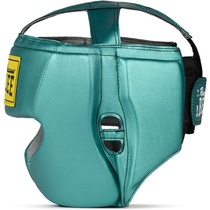 BENLEE Faux Leather Headguard Mike (L-XL, Metallic Green/Black) - Protective Headgear for Boxing & MMA