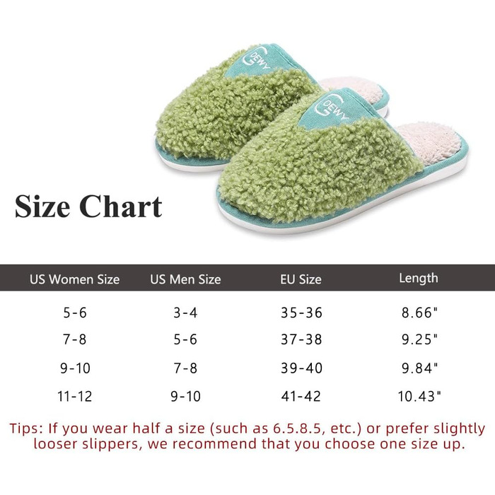 Тапочки зимові жіночі та чоловічі, плюшеві, теплі, м'які, зручні, з пам'яттю форми, антиковзаючі, зелені (37.5/38.5 EU)