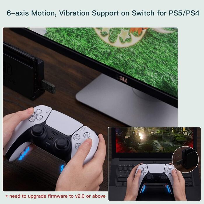 Бездротовий Bluetooth адаптер 8BitDo USB Wireless Adapter 2 для Windows 10, Switch, Android, Raspberry Pi, PS4/PS5, Xbox Series
