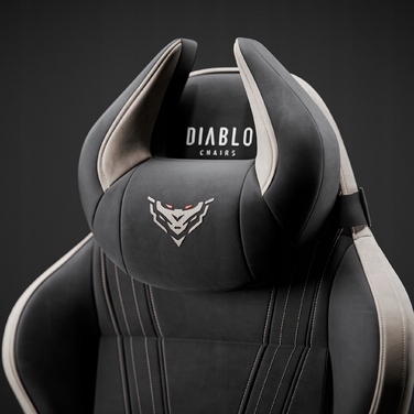 Ігрове крісло Diablo Chairs X-Horn 2.0, тканина, чорно-сіре