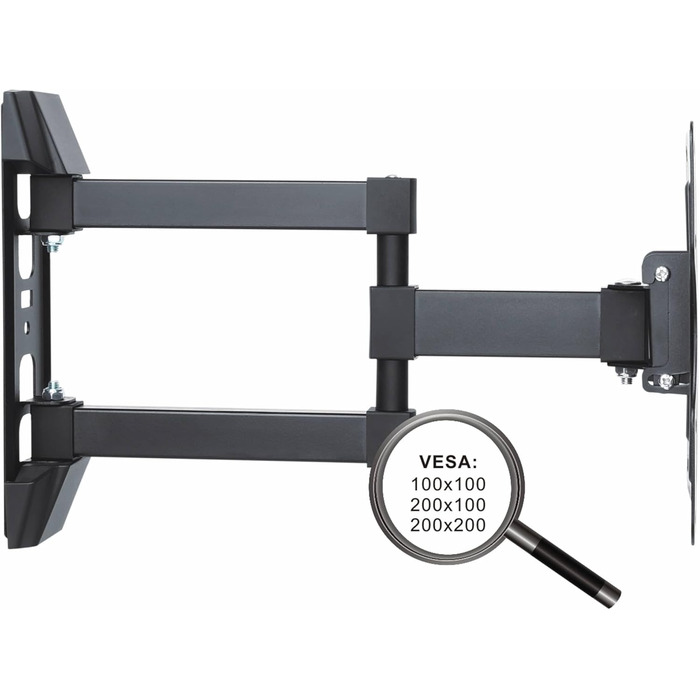Настінне кріплення для телевізора PureMounts FM12-200 58-107 см (23-42 дюйми), VESA 200x200, чорне