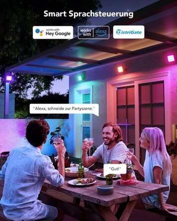 Govee Smart LED Flood Light, RGBICWW WiFi Outdoor Flood Light Works with Alexa, 2700-6500K, Dimmable LED Light with Color Changing, IP66 Waterproof, 4-Pack Outdoor Christmas Decoration