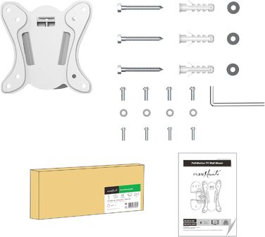 Кріплення для телевізора PureMounts® Swivel, VESA 100, відстаннь від стіни 75 мм, біле, вантажопідйомність 25 кг