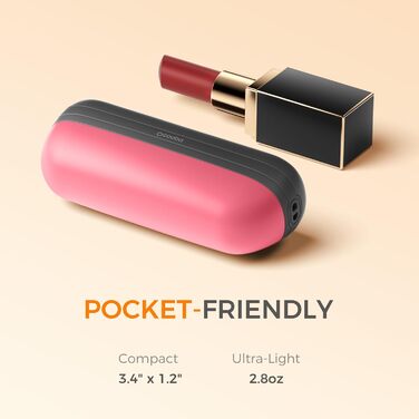 Ручний обігрівач OCOOPA UT2S Mini, 5200mAh, 2 шт., Магнітний, Електричний, Перезарядний, для кемпінгу та активного відпочинку, подарунок для жінок та чоловіків (чорний, рожевий)