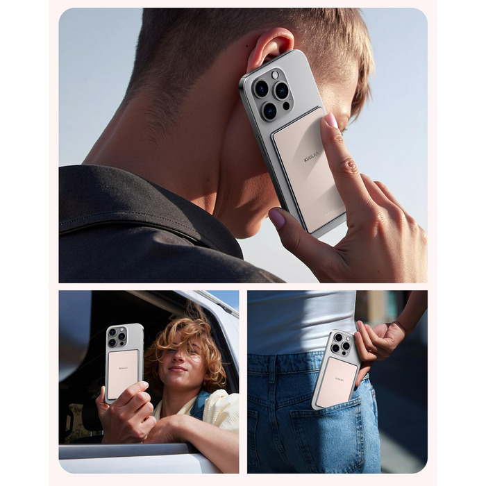 PowerBank Kuulaa Ultra Slim 5000 mAh з MagSafe, Type-C 20W, Швидка зарядка, 7.2 мм, для iPhone 16/15/14/13/12 (Рожевий)