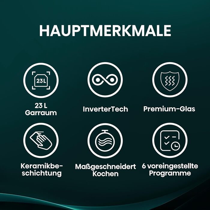 Мікрохвильова піч Hisense H20MOBS4HI 23 л з InverterTech, керамічним покриттям та цифровим керуванням