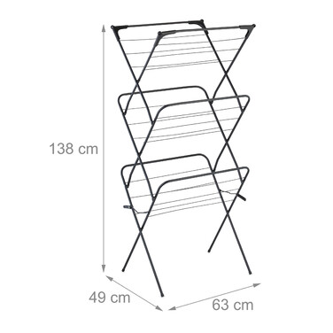 Relaxdays Clothes Rack Folding with 50 Clothespins