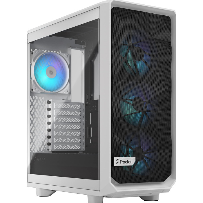 Корпус для ПК Fractal Design Meshify 2 Compact Black ATX Mid Tower, RGB White, загартоване скло (TG Clear Tint), високий повітряний потік