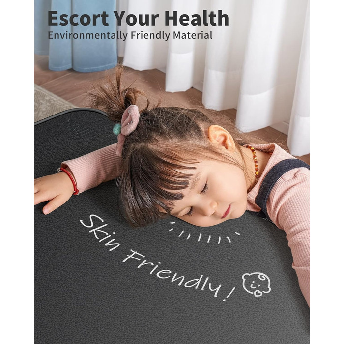 Столик для ноутбука SAIJI з регулюванням, PU-шкіра, 52x30 см, чорний