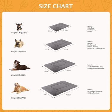 Dog Bed Soft and Warm Mat Dog Cushion Washable Cozy Reversible Pet Sofa Cushion PS085 (106x71 cm, Grey)