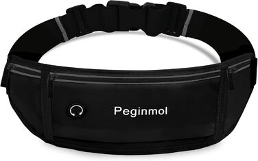 Пояс для телефону, спортивний пояс-сумка для бігу, водонепроникний, для жінок та чоловіків з 3 кишенями, велика місткість, регульований пояс для бігу (Чорний + Зелений) (Чорний)