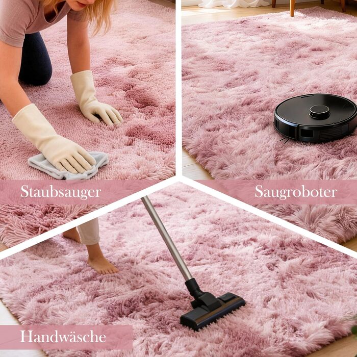 Килим круглий 100 см, миючий, антиковзний, високий ворс, для дитячої кімнати, м'який плюшевий килим (Батік Рожево-ліловий, 160x230 см, прямокутний)