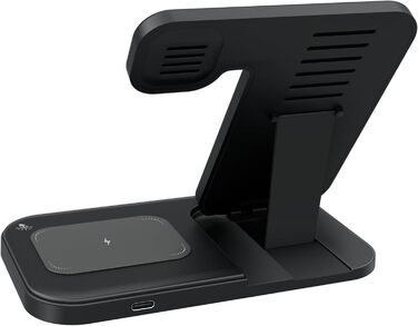 MMOBIEL Бездротова зарядка 3-в-1 для iPhone, Apple Watch та AirPods - 15W швидка індуктивна зарядка - Чорний колір