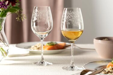 Набір келихів для білого вина Leonardo Chateau, 6 шт, 410 мл, стійкі до миття в посудомийній машині, з гравіюванням, витягнута ніжка