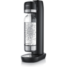 Arendo Soda Maker: Газова вода вдома - содовий напій, пляшка 1000 мл, BPA free, сумісний з CO2 балонами 60 л, чорний