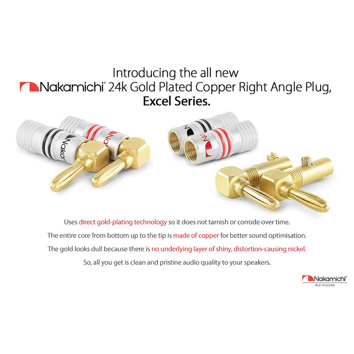 Навушникові роз'єми Nakamichi 24K позолота, 12-18 AWG, 4 мм, для динаміків, підсилювачів, Hi-Fi, AV Receiver, Stereo, домашній кінотеатр, аудіокабель, 4 шт. (2 пари)