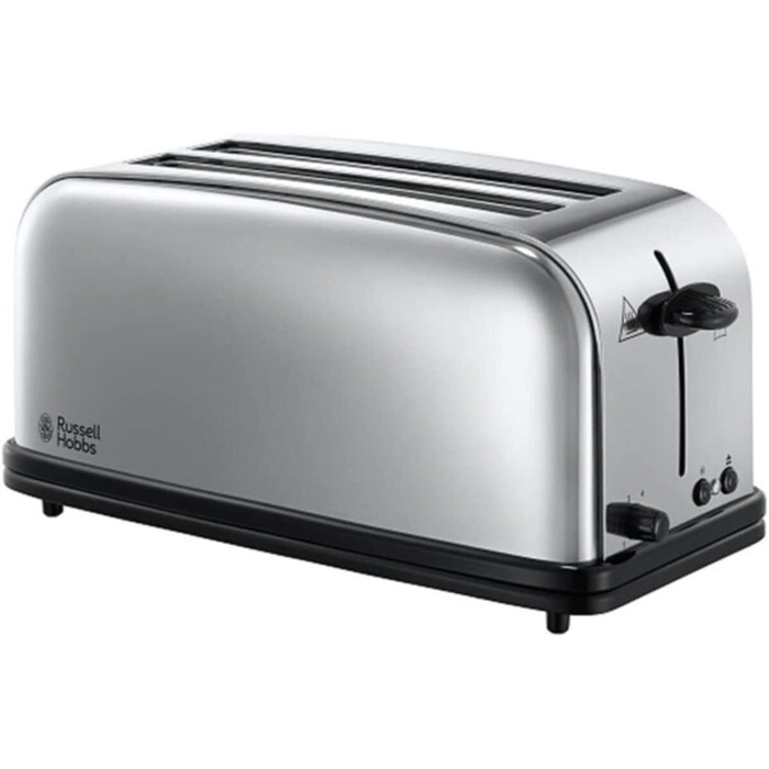 Тостер Russell Hobbs Victory на 4 тости, нержавіюча сталь, широкі відсіки, підставка для булочок, 6 режимів підсмажування, розморожування та підігрів, модель 23520-56