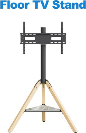 Підставка для телевізора Vanconwey Boden-TV-Ständer для LED/LCD екранів 40-75 дюймів, кутова, поворотна, з полицею з синтетичного каменю, VESA 600x400mm, до 40 кг